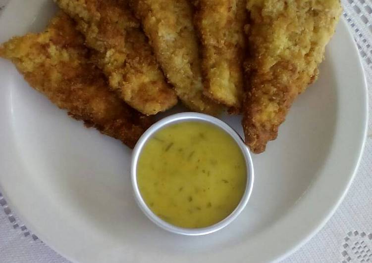 Crispy Fish Fillets with Mustard Sauce