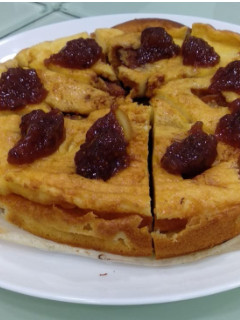 Una foto de Tarta de queso y manzana al horno