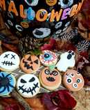 Halloween ζαχαρένια μπισκότα με ζαχαρόπαστα