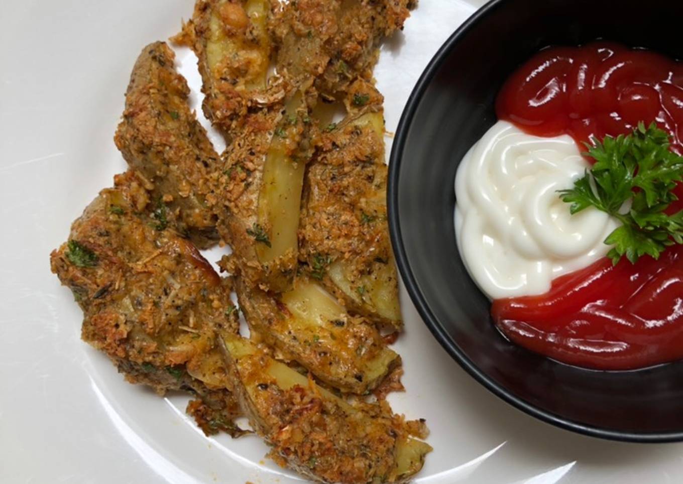 Garlic Herbs Cheese POTATO WEDGES π₯ ❤️π₯π₯❤️