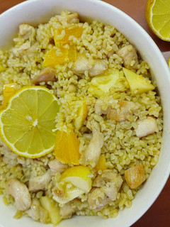 Gyümölcsös, csirkés bulgur recept fotója