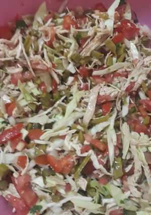 Una foto de Salpicón de nopales y pollo