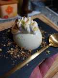 Panna cotta de yogurt de limón con merengue