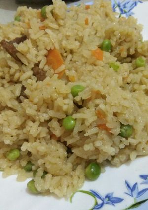 A picture of Fried rice with beef.