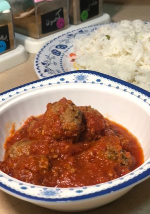 صورة لوصفة كرات اللحم مع الرز بالخضار 🍛