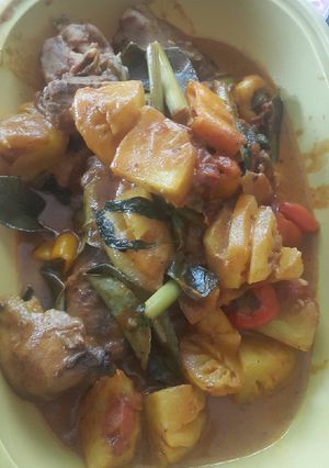 Foto resep Red curry chicken w pineapple