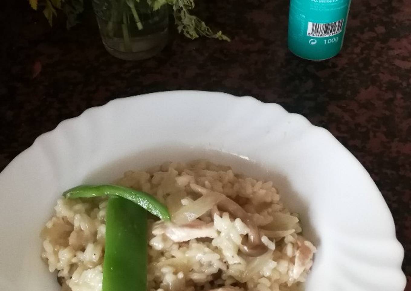 Arroz meloso de pollo y setas