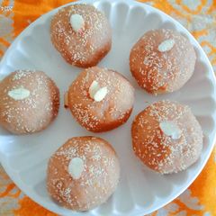 A picture of Wheat flour old traditional soft churma ladoo.