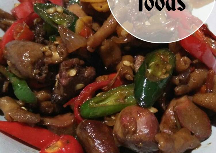 Cara mudah Menyiapkan Tumis rempelo ati pedas manis, Enak