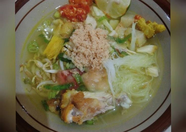 Bagaimana Menyiapkan Soto ayam plus bumbu koya Anti Gagal