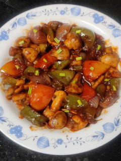 இந்தோ சைனீஸ் மஷ்ரூம் சில்லி (Indo Chinese Mushroom Chilly recipe in tamil) செய்முறை முக்கிய புகைப்படம்