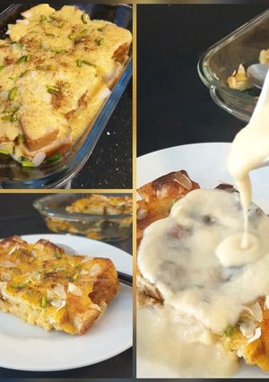 Foto resep Puding Roti dengan Kacang Pistachios dan Almond