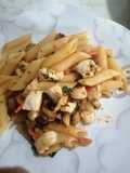 Penne con pesce spada e melanzane