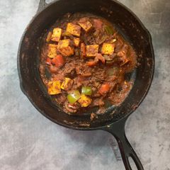 A picture of Achari paneer.