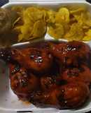 Conitos de pollo en salsa bbq