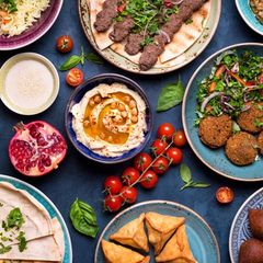 A picture of Mezze platters (Lebanon).