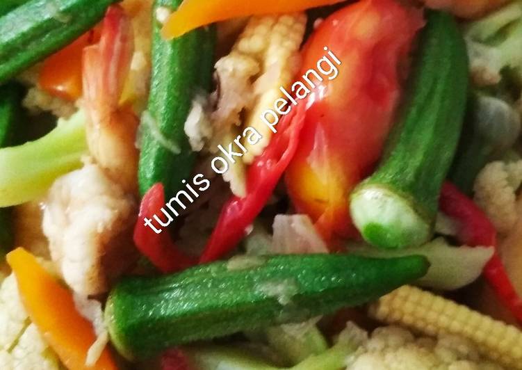 Resep Tumis okra pelangi Anti Gagal