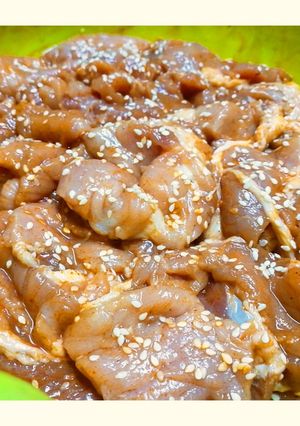 รูปของ 🥢(แจกสูตร)​สูตรหมูหมักสไตล์​เกาหลี🇰🇷/หมูกะทะ​ จิ้ม​จุ่ม​ ชาบู