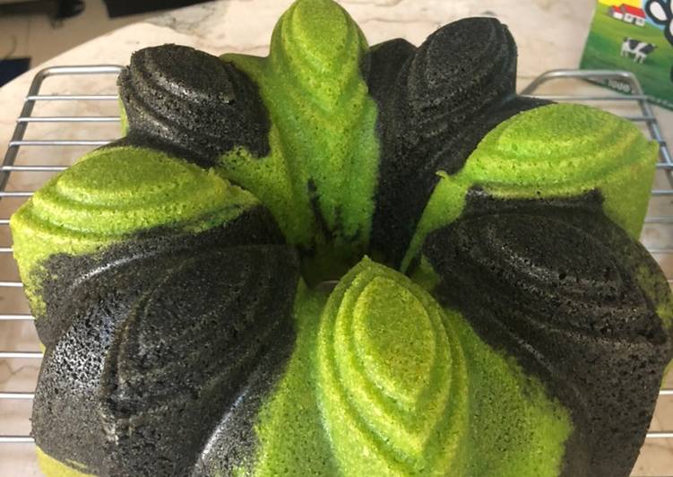 Cara Gampang Membuat Butter cake pandan ketan hitam yang Menggugah Selera