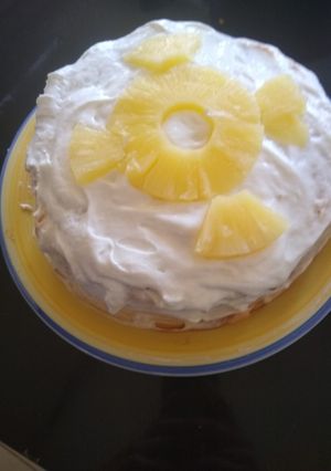 Una foto de Torta de panqueques a la piña colada