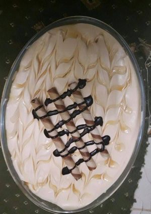 صورة لوصفة كيكة النسكافيه الباردة بالكراميل