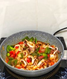 mực xào sate