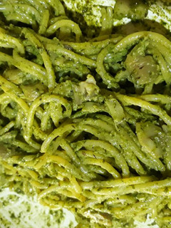 Foto resep Spaghetti Spinach Pesto with Mushroom