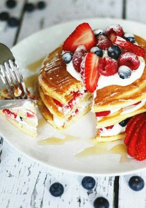 صورة لوصفة بان كيك ☕🍰