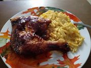 A picture of barbecue chicken wings