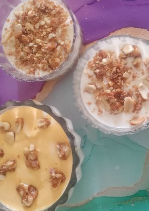 A picture of No-Bake Cheesecake with Paneer.