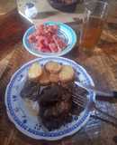 Bistec de panita con papas bravas a mi modo