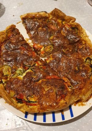 Une photo de Tarte Courgette Poivron Mozzarella