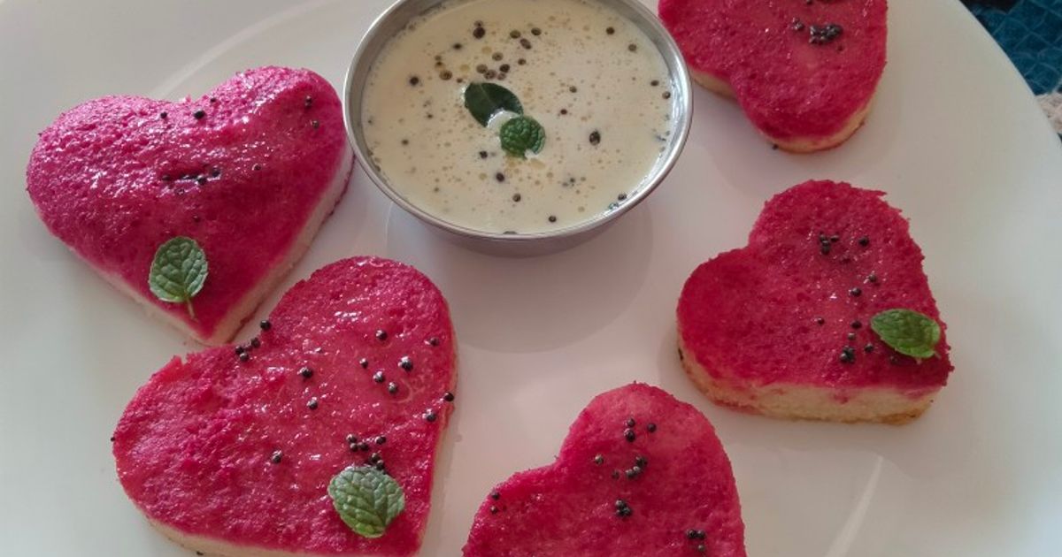 Heart Shaped Fried Beetroot Idli Recipe by Epseeta Panigrahi - Cookpad