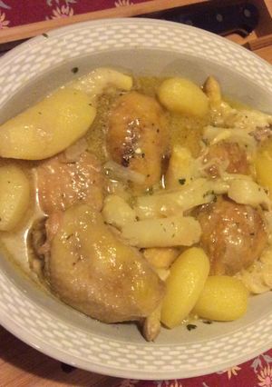 Une photo de Blanquette de volaille aux asperges
