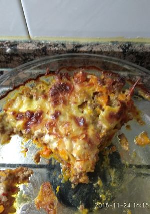 Una foto de Pastel de calabaza, carne y verduras