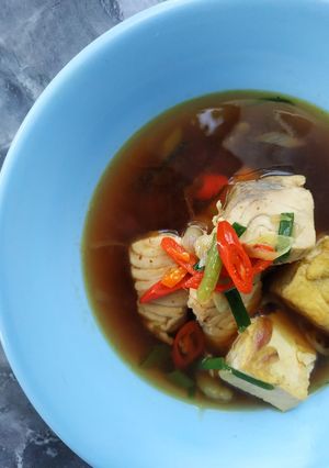 Foto resep Semur ikan tahu bawang daun