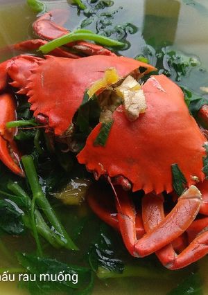 Hình của món 🦀 biển nấu rau muống.