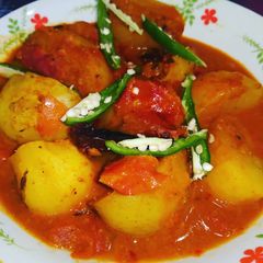 A picture of Dum aloo, bengali style,no onion no garlic.