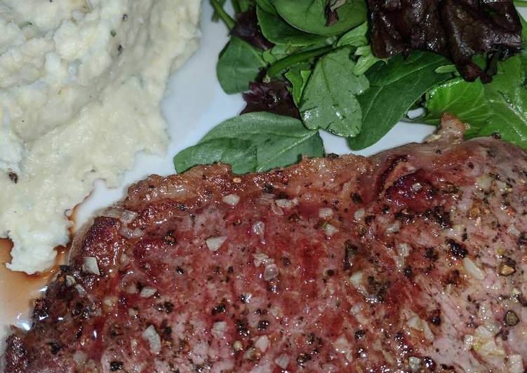 Pan Fried Porterhouse Steak w/ Garlic Butter and Rosemary