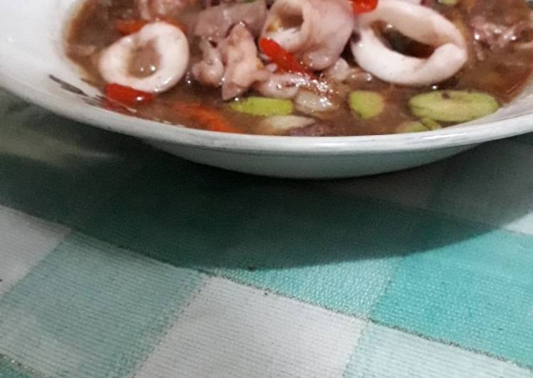 Cumi pete saus teriyaki