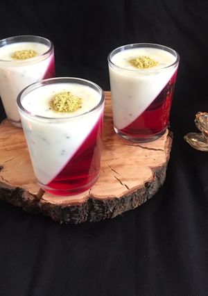 عکسی از دستور ژله بستنی مورب تک نفره