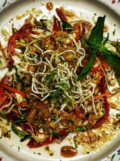 A picture of Thai Salad with Shrimp and Fried Rice Noodles.