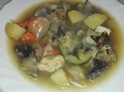 A picture of boiled vegetables