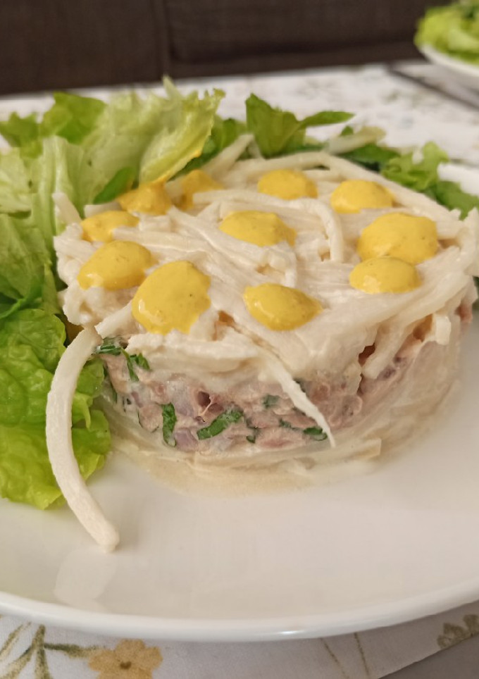 Una foto de Causa rellena versión keto o KetoCausa