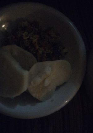 A picture of Yam with egg sauce.