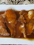 Chuletas en salsa de naranja, chipotles, bbq y miel