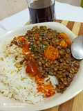Lentils (kamande) with rice
