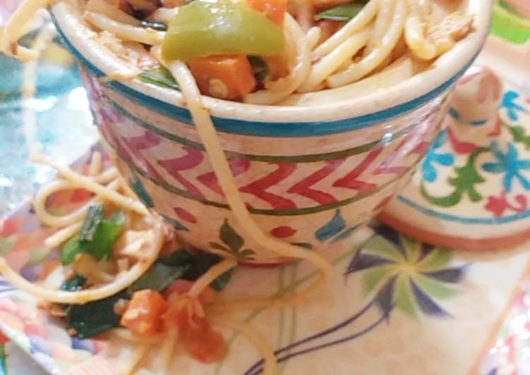 Chicken tikka speghti pasta
