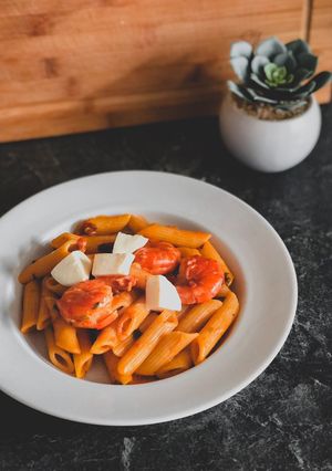 Foto resep Pasta Penne Udang super gampang & cepat. Seperti numis sayur!
