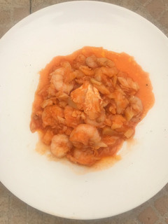 Una foto de Bacalao al ajoarriero con gambas